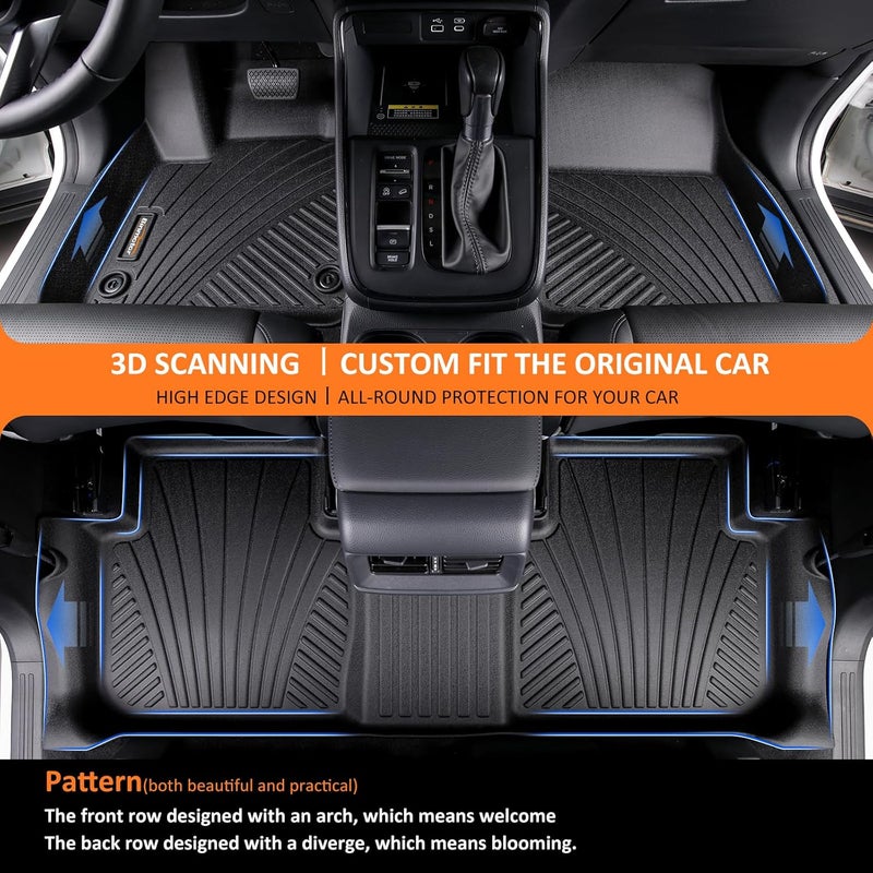 Binmotor -Floor Mats Cargo Liner Set for GMC Terrain/Chevy Equinox 2025 2026, TPE All Weather Car Floor Mat for Chevrolet Equinox Accessories for GMC Terrain Cargo Trunk Mat - Image 2